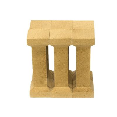 Kalte Druckfestigkeit größer als 90 MPa, Brennofenstützen aus Korund-Mullit mit einer Dichte von 2,8 g/cm³, konstruiert für den Einsatz in industriellen Ofensystemen.